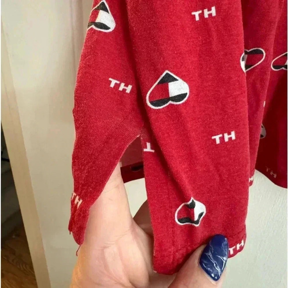 Tommy Hilfiger Hearts Valentines Button Down Sleep Shirt Small Preppy Comfy Cute - Picture 9 of 12
